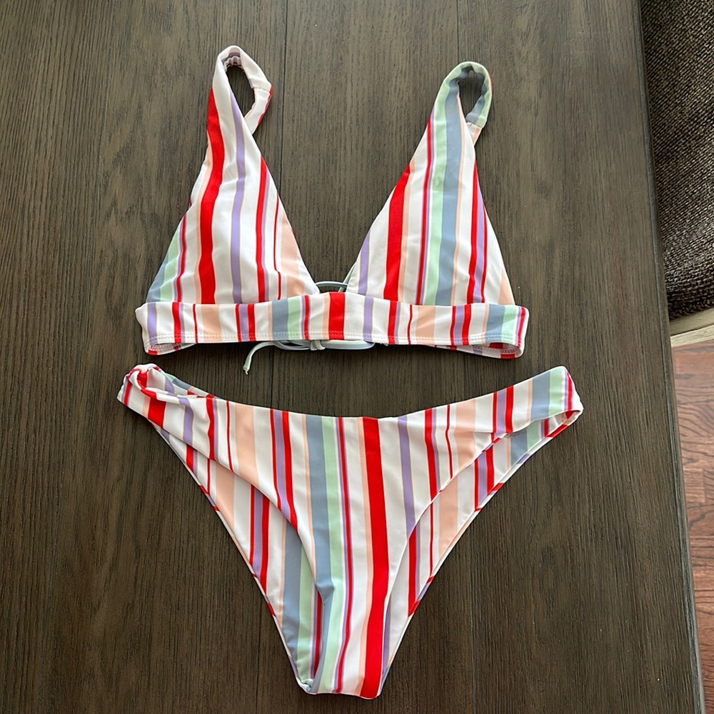 Colorful striped bikini